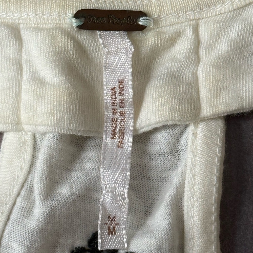 Free People Toosaloosa Meadow Midi Dress Ivory Cotton Gauze Embroidered Boho M - Picture 15 of 15